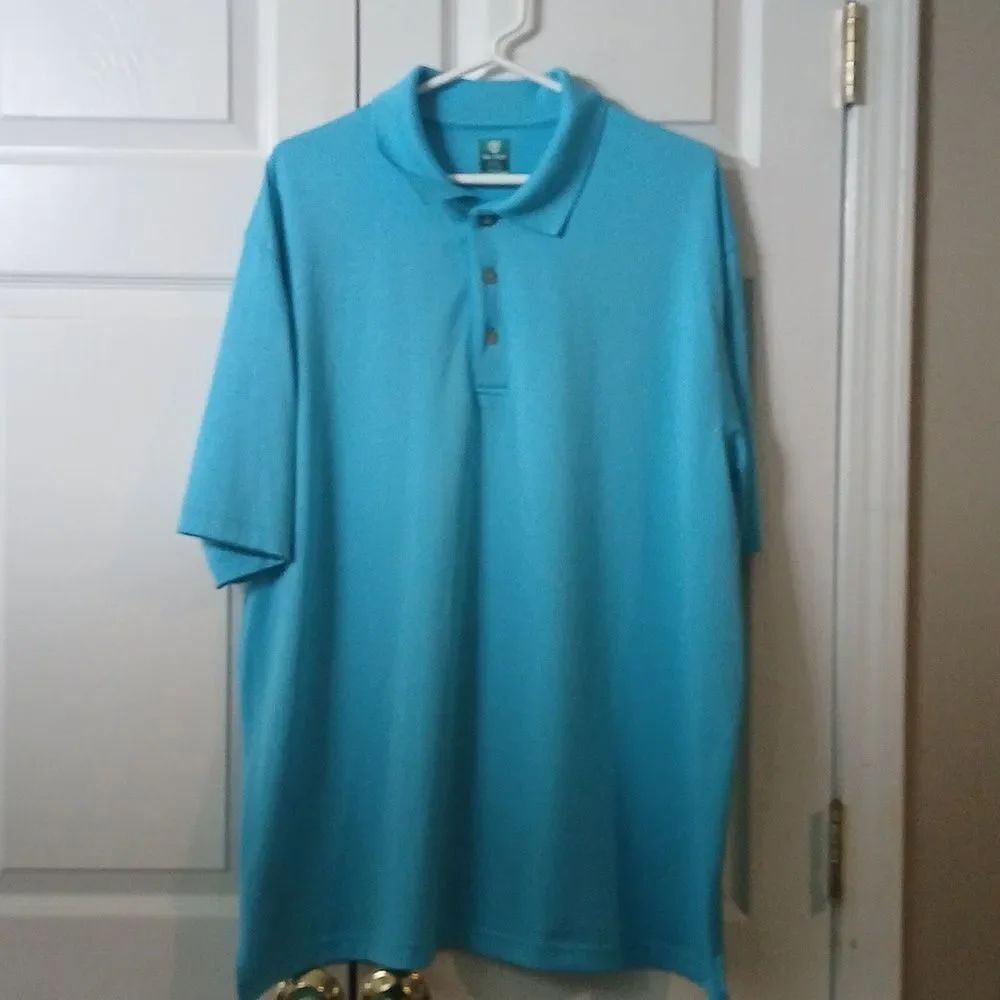 Pro Tour Airplay  aqua blue golf polo dress shirt Sz XXL EUC